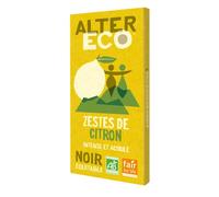 Alter Eco Chocolat Noir Zestes de Citron Bio et Equitable 100 g