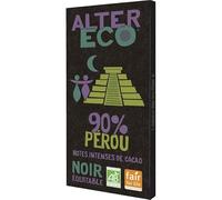 Alter Eco - Chocolate negro 90% orgánico 100 g - (4 unidades)