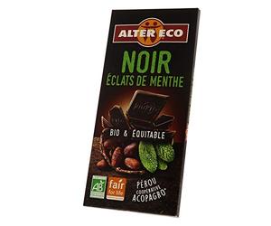 Alter Eco Tablette de Chocolat Noir éclats de menthe Bio et équitable 100 g