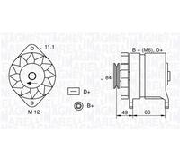Alternador 063321044010 MAGNETI MARELLI para FIAT LANCIA ALFA ROMEO IVECO