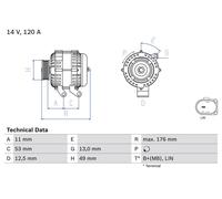 Alternador BOSCH 0 986 082 220 para FORD