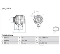 Alternador bosch para VOLVO C70 II D3 0 986 048 400
