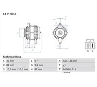 Alternador con polea 0 986 080 430 BOSCH para NISSAN ALMERA II X-TRAIL I