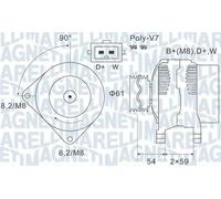 Alternador con polea 063731143010 MAGNETI MARELLI para AUDI VW MERCEDES-BENZ