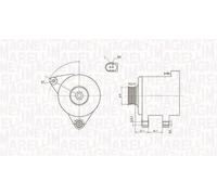 Alternador con polea 063731546010 MAGNETI MARELLI para AUDI VW SKODA