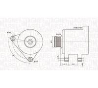 Alternador con polea 063731553010 MAGNETI MARELLI para PEUGEOT CITROËN FIAT