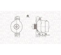 Alternador con polea 063731636010 MAGNETI MARELLI para FORD TRANSIT Autobús