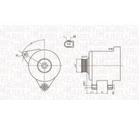 Alternador con polea 063731664010 MAGNETI MARELLI para AUDI VW SKODA