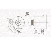 Alternador con polea 063731674010 MAGNETI MARELLI para CITROËN PEUGEOT LANCIA