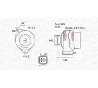 Alternador con polea 063731727010 MAGNETI MARELLI para HONDA CIVIC VII Hatchback