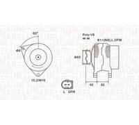 Alternador con polea 063731746010 MAGNETI MARELLI para AUDI VW SKODA