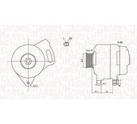 Alternador con polea 063731750010 MAGNETI MARELLI para VW TRANSPORTER T4 Autobús