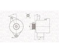 Alternador con polea 063731796010 MAGNETI MARELLI para TOYOTA LAND CRUISER 90