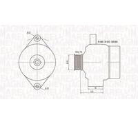 Alternador con polea 063731952010 MAGNETI MARELLI para SAAB CADILLAC