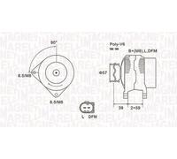Alternador con polea 063732002010 MAGNETI MARELLI para AUDI A4 B7 A4 B7 Avant