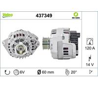 Alternador con polea 437349 VALEO para FIAT PEUGEOT CITROËN