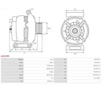 Alternador con polea A6019PR AS-PL para FORD C-MAX FOCUS C-MAX FOCUS II