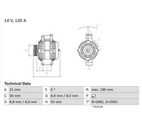 BOSCH 0 986 043 900 Alternador