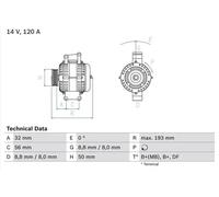 BOSCH Alternador para JEEP: Grand Cherokee (Ref: 0 986 047 660)