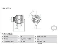 Alternador con polea de rueda libre 0 986 047 960 BOSCH para FORD GALAXY II