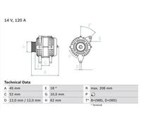 Alternador con polea de rueda libre 0 986 049 400 BOSCH para FIAT ALFA ROMEO