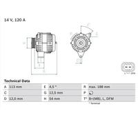 Alternador con polea de rueda libre 0 986 080 370 BOSCH para OPEL VECTRA C GTS