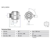 BOSCH 0 986 083 440 Alternador