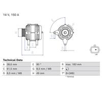 Alternador con polea de rueda libre 0 986 086 300 BOSCH
