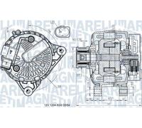 Alternador con polea de rueda libre 063731545910 MAGNETI MARELLI para FORD B-MAX