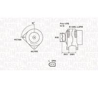 Alternador con polea de rueda libre 063731912010 MAGNETI MARELLI para VW SKODA