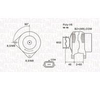 Alternador con polea de rueda libre 063731974010 MAGNETI MARELLI para RENAULT