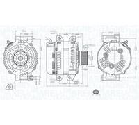 Alternador con polea de rueda libre 063735749010 MAGNETI MARELLI para JEEP