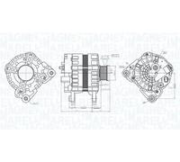 Alternador con polea de rueda libre 063736232010 MAGNETI MARELLI para VW SEAT