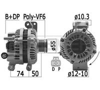 Alternador con polea de rueda libre 209483A ERA para MAZDA 6 Hatchback 6 Sedán