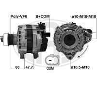 Alternador con polea de rueda libre 209627 ERA para VOLVO V60 I V70 III XC70 II