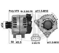 Alternador con polea de rueda libre 209633 ERA para FORD MONDEO V Hatchback