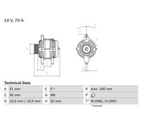BOSCH 0 986 038 600 Alternador