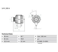 Alternador con polea múltiple 0 986 040 340 BOSCH para AUDI VW