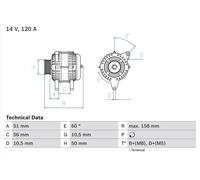 BOSCH 0 986 044 030 Alternador