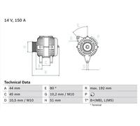 Alternador con polea múltiple 0 986 046 511 BOSCH para CITROËN PEUGEOT RENAULT