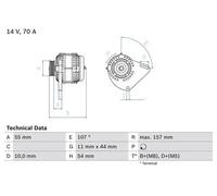 BOSCH Alternador para FIAT: Panda, Palio, Punto, Seicento, Doblo & LANCIA: Ypsilon (Ref: 0 986 080 490)