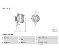 Alternador con polea múltiple 0 986 081 950 BOSCH para SUZUKI WAGON R+ SWIFT III