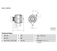 BOSCH 0 986 082 720 Alternador