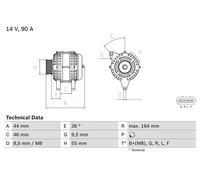 Alternador con polea múltiple 0 986 082 750 BOSCH para SMART FORTWO Coupé