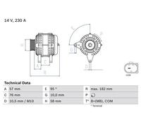 BOSCH Alternador para BMW: X5, X6 (Ref: 0 986 083 460)