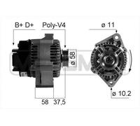 Alternador con polea para correa poli V 210667A ERA para SMART CITY-COUPE CABRIO