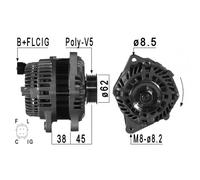 ALTERNADOR EB1046S DRA0893 A005TJ0091 A5TJ0091 554131RIH 554131RIV 554131RIB