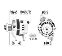 ERA Alternador Generador 85A 14V Para Mitsubishi Colt VI 1.3 1.1 1.5