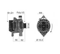 ALTERNADOR EB198Q 437422 95 12 784 93 175 943 93 175 796 91 95 753 91 17 851