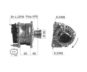 ALTERNADOR EB200Q 038 903 024 D 038 903 024 A 038 903 023 R 038 903 023 L A0127